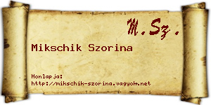 Mikschik Szorina névjegykártya